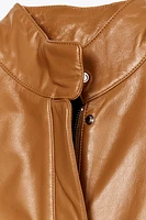 100% LEATHER ZIPPER CAPE