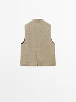 Veste sans manches en mélange de lin