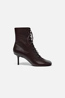 LACED HEELED ANKLE BOOTS