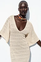 ROBE LONGUE EN MAILLE POINTELLE
