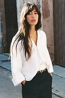 CHEMISE MANCHE LARGE AVEC LIN