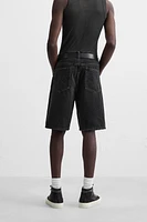STRAIGHT FIT DENIM SHORTS