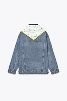 TRF OVERSIZED DENIM JACKET WITH SCARF