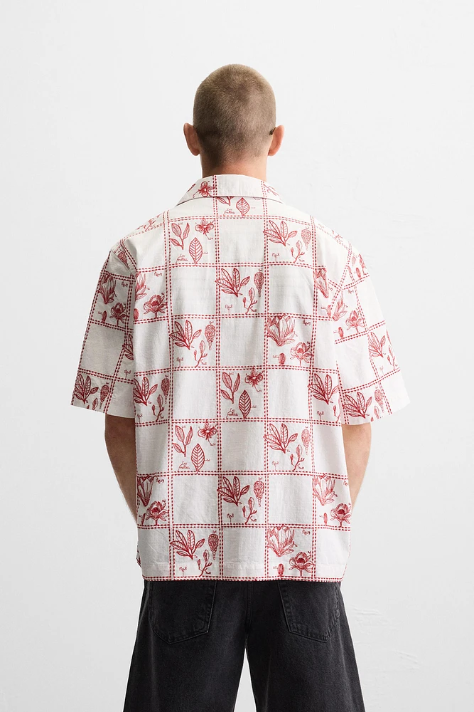 CHEMISE BRODERIES CONTRASTE