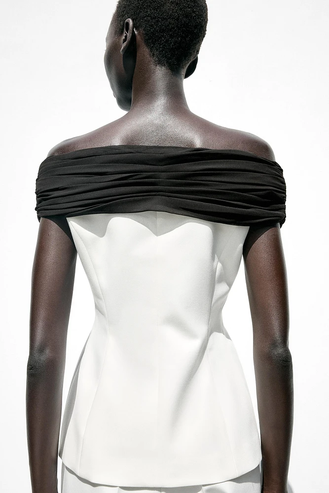 TOP BUSTIER EN MATIÈRES VARIÉES
