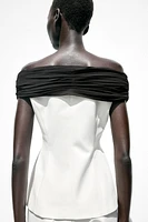 TOP BUSTIER EN MATIÈRES VARIÉES