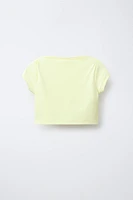PLAIN ELASTIC CROPPED TOP