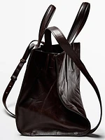 Crackled nappa leather mini bag