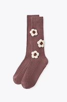 CHAUSSETTES HAUTES À FLEURS