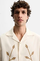 CONTRAST EMBROIDERY SHIRT
