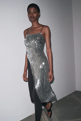 ASYMMETRIC SEQUIN TOP