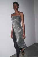 ASYMMETRIC SEQUIN TOP