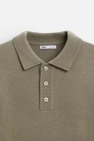 WOOL BLEND KNIT POLO