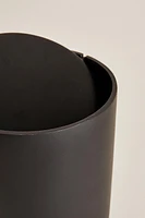 BLACK RESIN BATHROOM TRASH CAN WITH LID