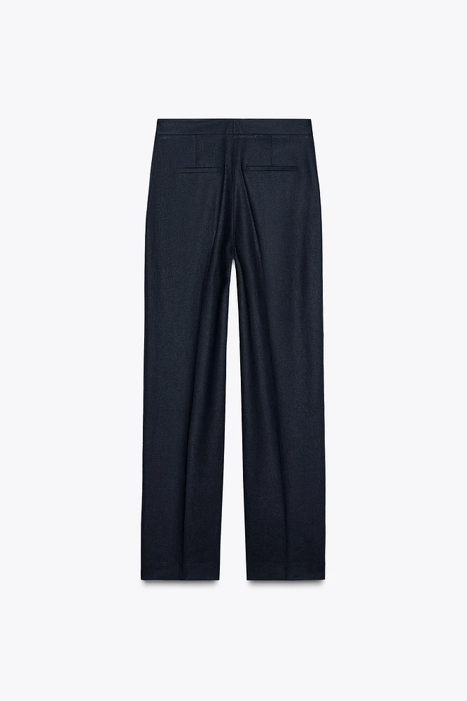 PANTALON DROIT AVEC LIN