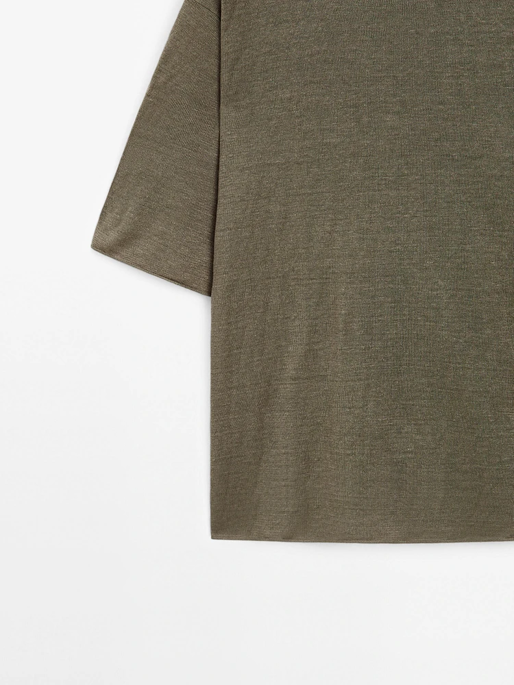 Pull manches courtes oversize lin