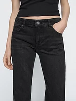 Low-rise straight-leg jeans