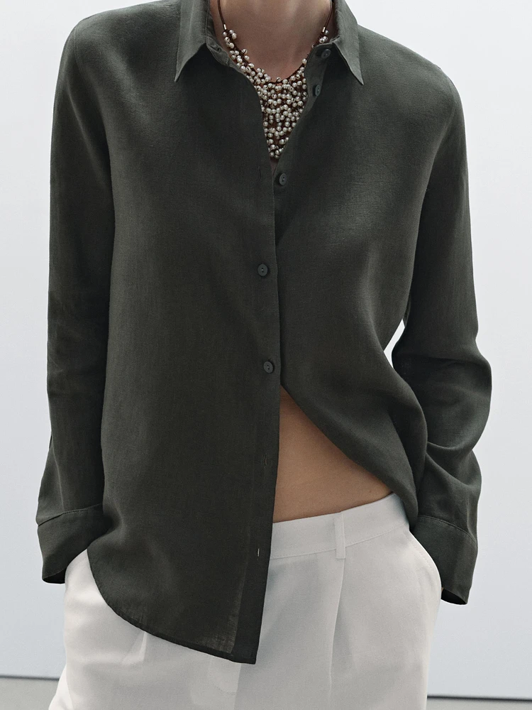 Flowing 100% linen shirt