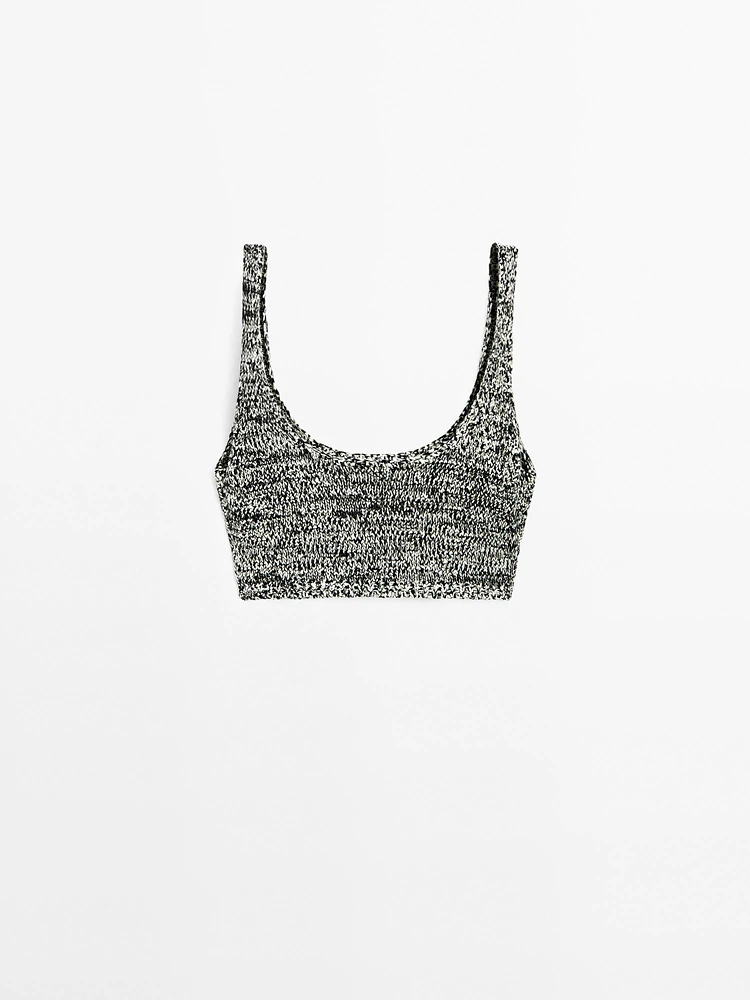 Brassière courte en maille de coton - Limited Edition