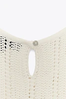 ROBE MIDI EN MAILLE POINTELLE CEINTURE