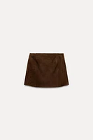 SUEDE LEATHER MINI SKIRT ZW COLLECTION