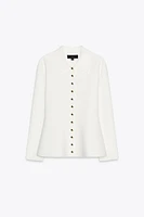 PLAIN PEPLUM CARDIGAN