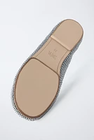 CROCHET BALLET FLATS WITH LACES AND BOW