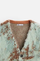 BRUSHED TEXTURE JACQUARD CARDIGAN