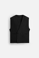 GILET CROISÉ 100 % LIN
