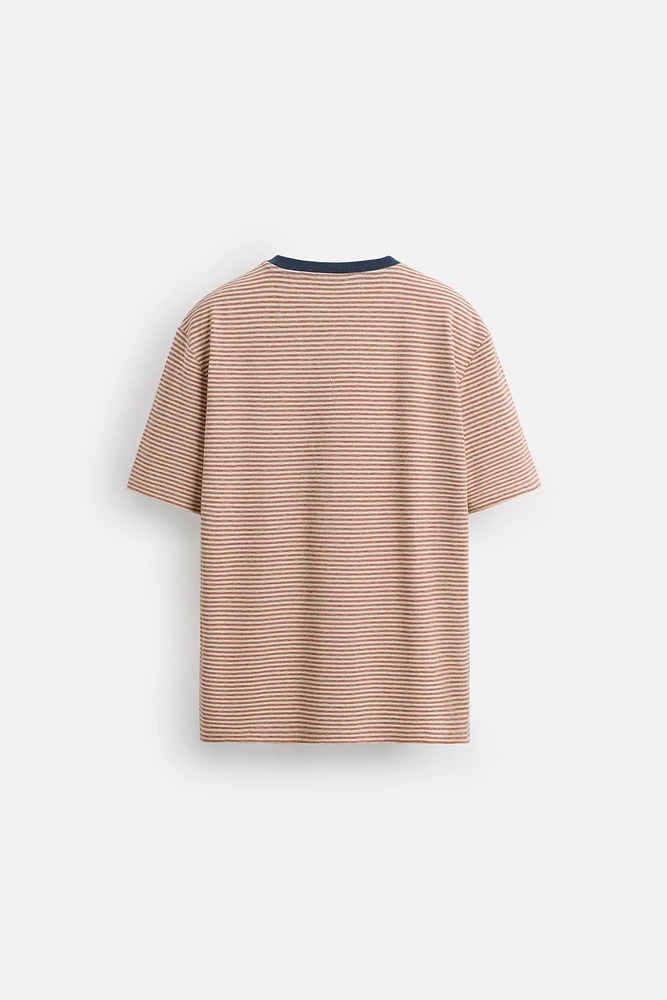 CONTRAST RIB STRIPE T-SHIRT