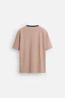 CONTRAST RIB STRIPE T-SHIRT