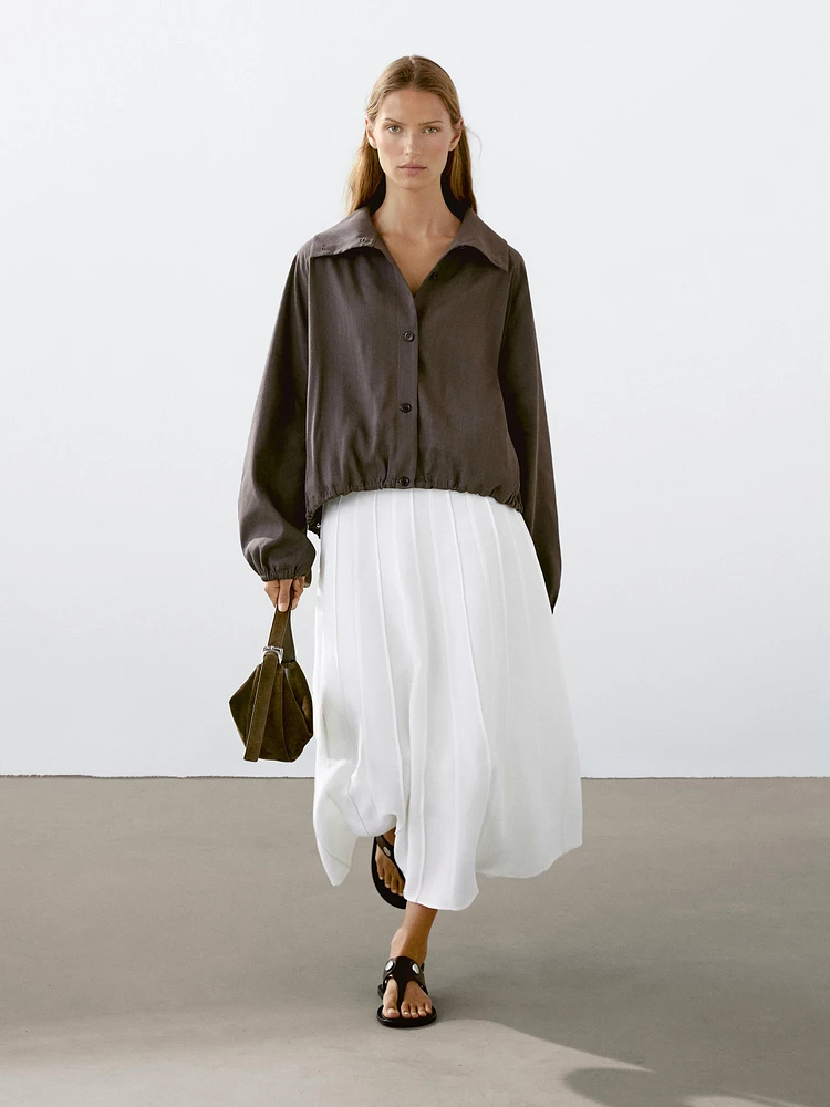 Veste bomber en lin mélangé