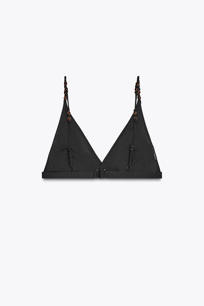 KNOTTED BEAD BIKINI TOP
