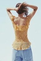 LACE RUFFLE TOP