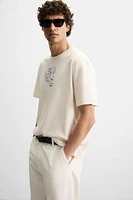 T-SHIRT BRODÉ EN MATIÈRES VARIÉES