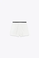 CONTRAST WAISTBAND TRIM SHORTS