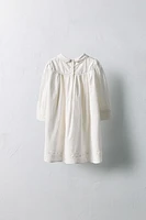 ANS/ ROBE EN POPELINE FLEURS BRODÉES LIMITED EDITION