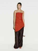 Top long asymétrique en cuir et daim - Limited Edition