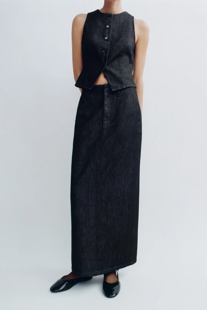 TRF DENIM MIDI SKIRT