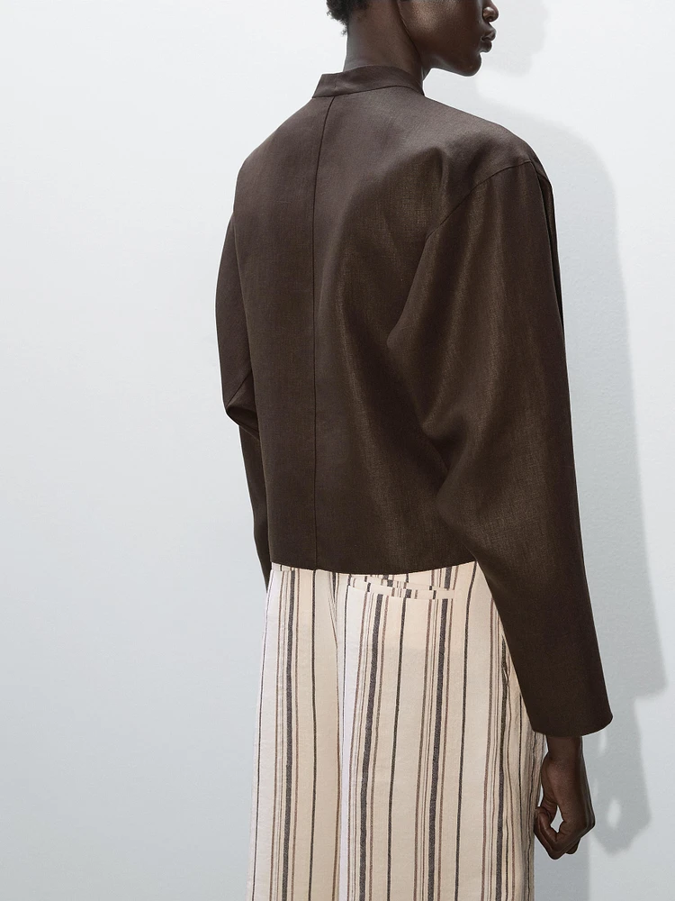 Chemise fluide en lin avec nœud - Studio
