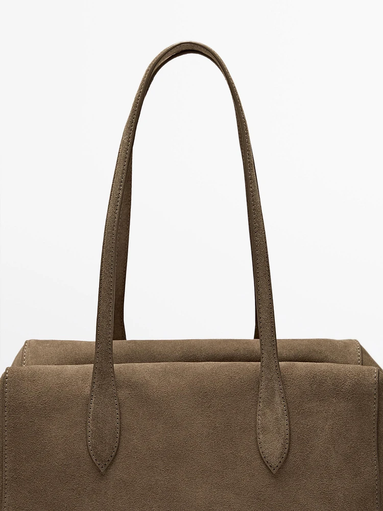 Sac satchel en croûte de cuir