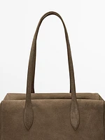 Sac satchel en croûte de cuir