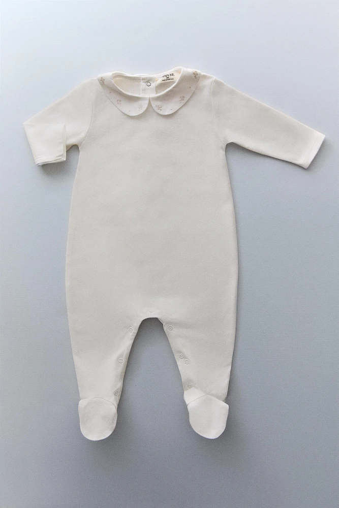 CHILDREN'S ROMPER WITH FLORAL EMBROIDERY