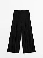 Pantalon large en cuir et daim - Limited Edition