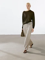 Jean wide leg taille moyenne