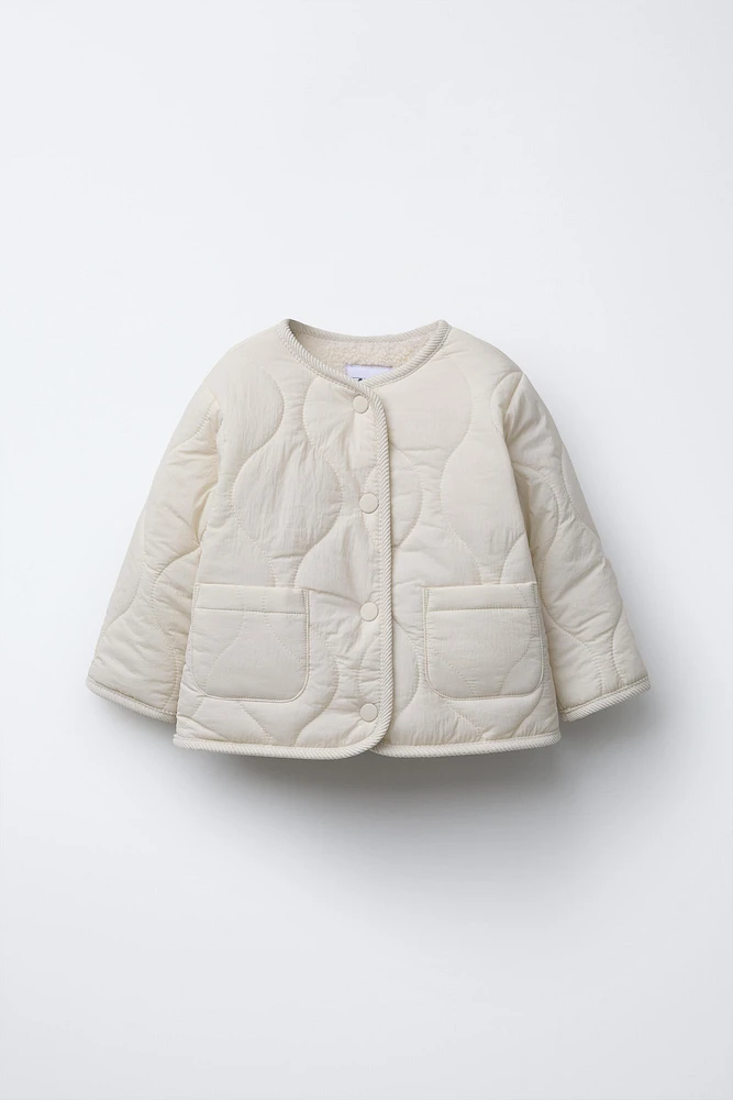 FLEECE LINED QUILTED JACKET