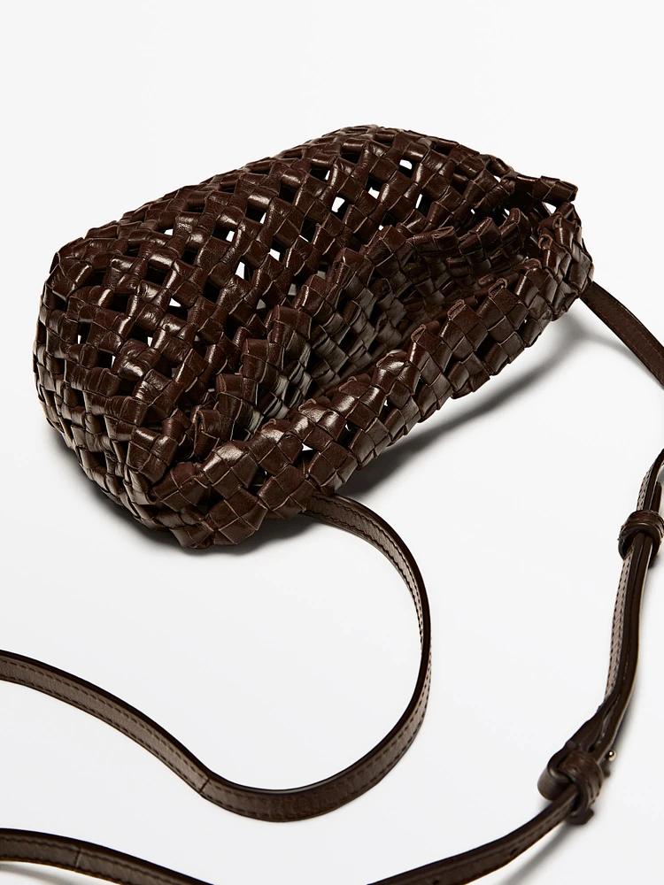 Nappa leather braided mini bag