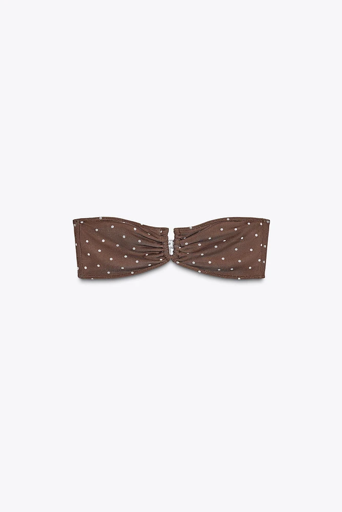 HAUT DE BIKINI EN TULLE À POIS