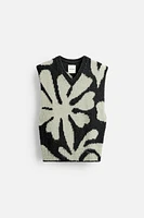 FLORAL INTARSIA VEST X NANUSHKA