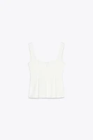 STRETCH PEPLUM VEST TOP